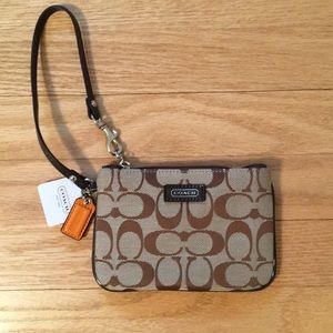 NWT Coach Signature Conner Zip Women's Wristlet